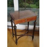 19TH-CENTURY WALNUT AND MARQUETRY WORK TABLE