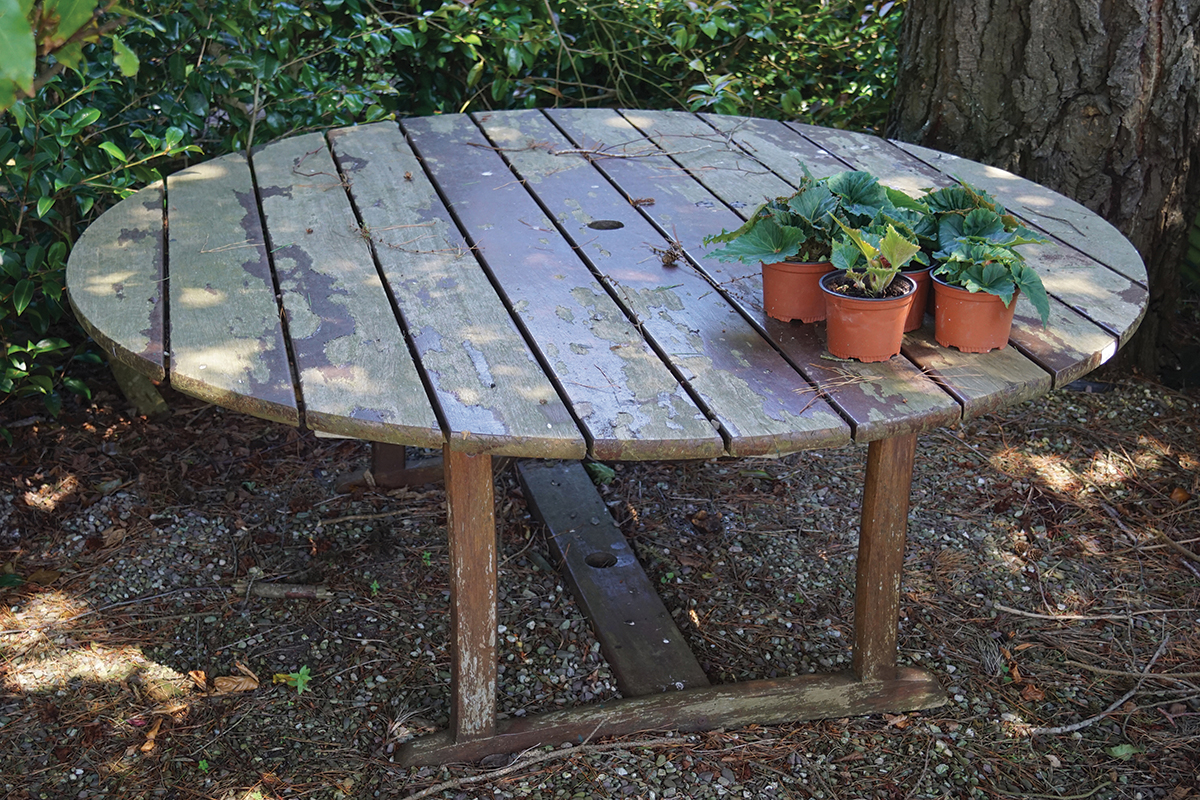 LARGE TEAK PATIO TABLE