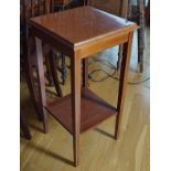 EDWARDIAN MAHOGANY AND BOXWOOD INLAID PEDESTAL