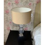 PAIR OF GLASS STEMMED TABLE LAMPS