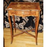 FRENCH WALNUT AND MARQUETRY WORK TABLE