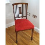 SET OF 4 EDWARDIAN ROSEWOOD & MARQUETRY CHAIRS