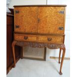 QUEEN ANNE STYLE WALNUT DRINKS CABINET