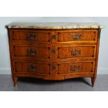 LOUIS XV STYLE SATINWOOD AND INLAID COMMODE