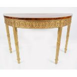 PAIR IRISH PERIOD MAHOGANY & GILT CONSOLE TABLES