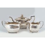 19TH-CENTURY 3 PIECE SILVER CORK TEA SERVICE