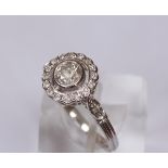 18CT WHITE GOLD DIAMOND TARGET RING