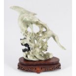 CHINESE CELADON JADE GROUP OF BIRDS