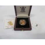 Royal Mint cased proof gold sovereign 1991