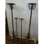 Wrought iron church candle and plant stands (4)