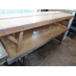 Geebro products mid 20thC school folding tables and benches (8 + 8)