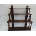 Victorian mahogany 4 tier hanging what-not shelf