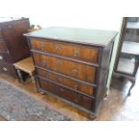 18thC oak panelled sided 4 drawer chest