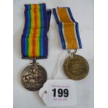 WWI service medals (2) 60658 PTE J WILKINSON CHES R
