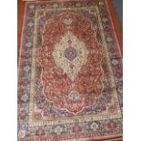 Red ground Kashmir traditional medallion design carpet