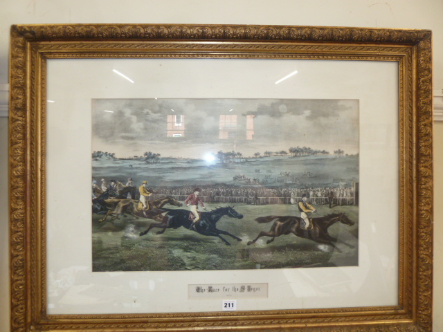 Pair 19thC racing prints - St Leger-Alken 1872