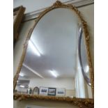 Gilt metal frame arch mirror
