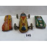 Mettoy tinplate clockwork racing car etc (3)