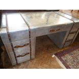 Aluminium aviation cabin trunk style pedestal desk