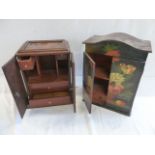 Painted wooden and mahogany smokers type cabinets (2)
