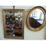 Gilt frame bevel edge wall mirrors (2)