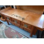 Chinese hardwood altar coffee table with 3 drawers