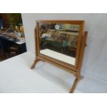 Early 20thC beech swing toilet mirror