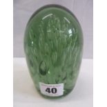 19thC green glass dump paperweight