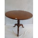 Victorian mahogany circular tripod snap top table