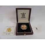 Royal Mint cased proof gold sovereign 1994