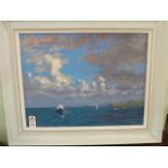 Oil on canvas seascape - indistinctly signed - possibly Douglas Hill