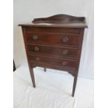 Edwardian mahogany tray top music cabinet