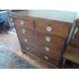 Georgian oak inlaid and cross banded 5 drawer chest