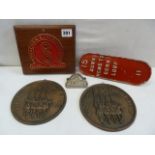 Cast metal plaques - Roma 1968, Strachan & Henshaw Ltd,