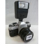 Canon AE-1 SLR camera and flash unit