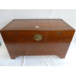 Mid 20thC Chinese camphor wood trunk or blanket chest