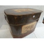 19thC Continental painted and decorated pine wine cooler or storage box