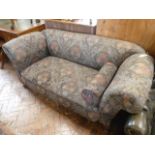 Early 20thC upholstered drop-end sofa