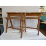 Mid 20thC school easel trestle stands (2)