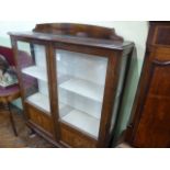 Victorian mahogany glazed display cabinet on ball and claw feet