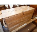 19thC Pine storage crate with lid