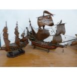 Model wooden galleons (2)
