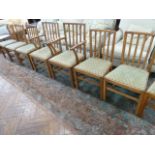 Set 8 oak Air Ministry dining chairs