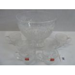 Heritage hand cut crystal punch bowl and cups