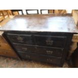 19thC Pine 4 drawer chest