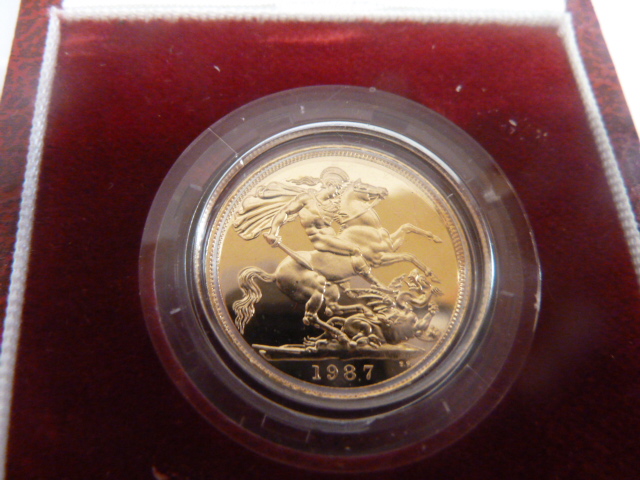 Royal Mint cased proof gold sovereign 1987 - Image 2 of 2