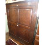 Georgian oak panelled wardrobe