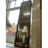 Edwardian mahogany frame long wall mirror