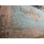 Large Indian blue ground medallion design carpet (16' x 12')