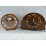 Deco walnut mantel clocks (2)